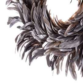 CORONA PLUMAS PLATA 45 X 45 CM