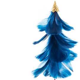 RAMA PLUMAS AZUL 40 CM