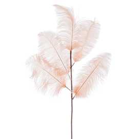 RAMA 3 HOJAS PLUMAS AVESTRUZ CREMA 120 CM