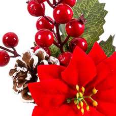 MACETA POINSETTIA CON ACEBO PLÁSTICO 20 CM MACETA POINSETTIA CON ACEBO PLÁSTICO 20 CM