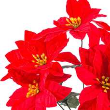 RAMA ACEBO 5 POINSETTIA TEJIDO 35 CM