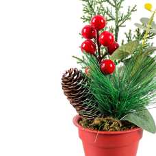 RAMA ACEBO 5 POINSETTIA TEJIDO 50 CM