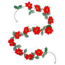 GUIRNALDA 12 POINSETTIA TEJIDO 190 CM