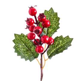 PICK ACEBO CON HOJAS ROJO 16 CM