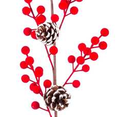 RAMA ACEBO FLOCADO PLÁSTICO 60 CM