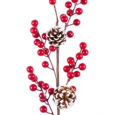 RAMA ACEBO CON PIÑAS PLÁSTICO 60 CM