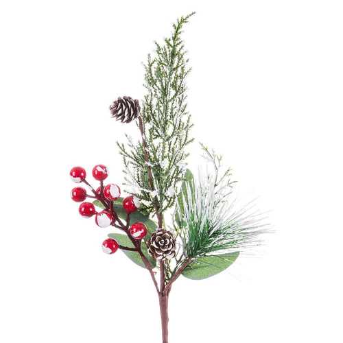 RAMA ACEBO NIEVE PLÁSTICO 40 CM