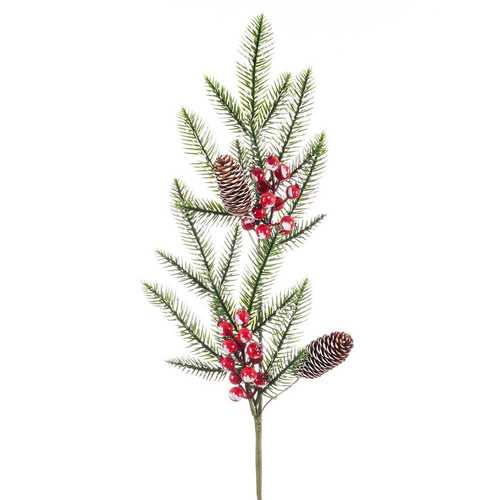 RAMA ACEBO NIEVE PLÁSTICO 70 CM