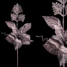 RAMO ''POINSETTIA'' TEJIDO PLATA RAMO ''POINSETTIA'' TEJIDO PLATA