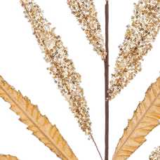 RAMA HOJAS TEJIDO ORO 80 CM