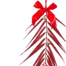 COLGANTE RAMA CON LAZO Y CASCABELES 30 CM