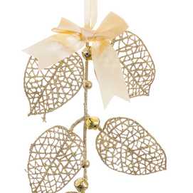 COLGANTE RAMA CON LAZO Y CASCABELES 25 CM