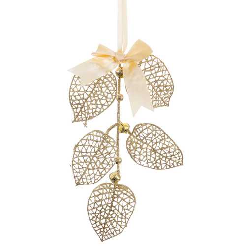 COLGANTE RAMA CON LAZO Y CASCABELES 25 CM