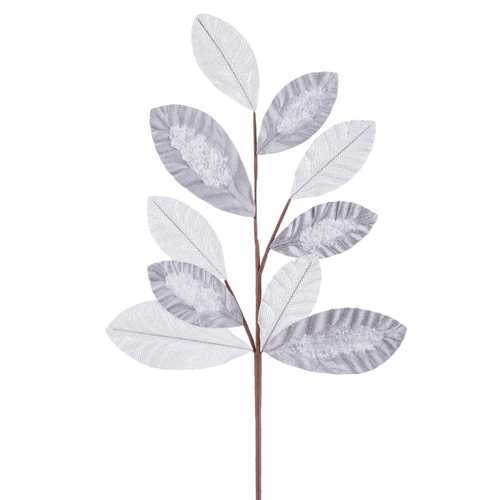 RAMA HOJAS POLIESTER PLATA 65 CM