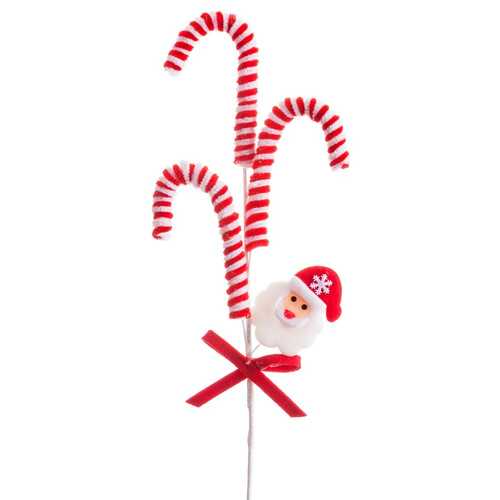 RAMA BASTONES PAPA NOEL PLÁSTICO 57 CM