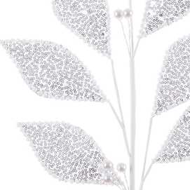 RAMA 7 HOJAS POLIESTER PLATA 70 CM