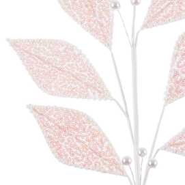 RAMA 7 HOJAS POLIESTER BEIGE-CORAL 70 CM