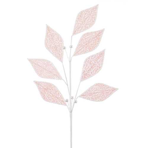 RAMA 7 HOJAS POLIESTER BEIGE-CORAL 70 CM