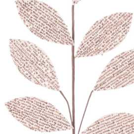 RAMA 7 HOJAS POLIESTER ORO ROSA 70 CM