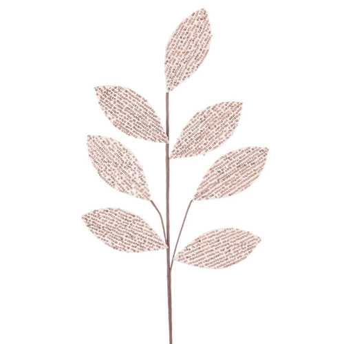 RAMA 7 HOJAS POLIESTER ORO ROSA 70 CM