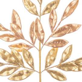 RAMA HOJAS PLÁSTICO ORO 60 CM