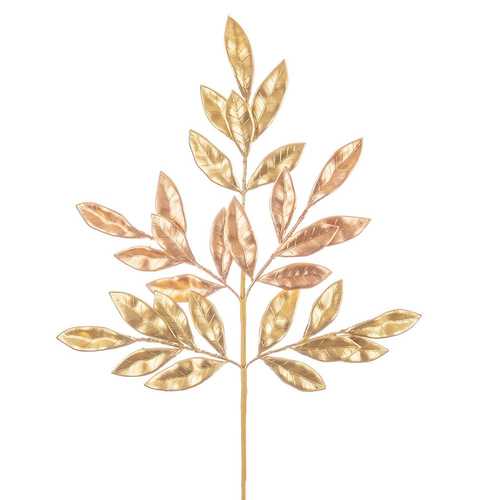 RAMA HOJAS PLÁSTICO ORO 60 CM