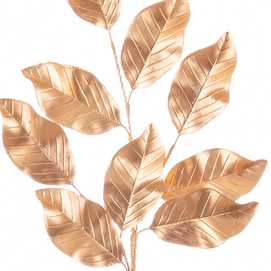 RAMA HOJAS PLÁSTICO ORO 70 CM