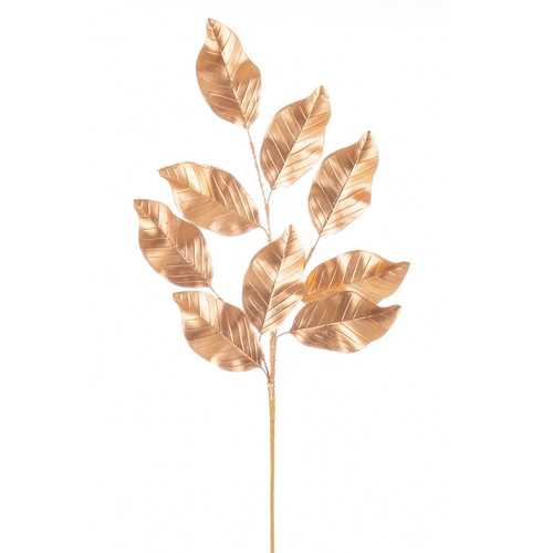 RAMA HOJAS PLÁSTICO ORO 70 CM