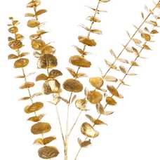 RAMA HOJAS PLÁSTICO ORO 80 CM