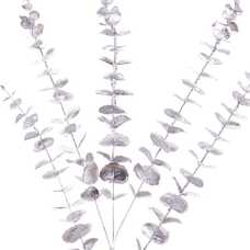 RAMA HOJAS PLÁSTICO PLATA 80 CM