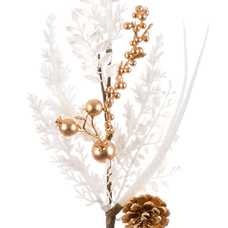 RAMA PLÁSTICO BLANCO-ORO 45 CM