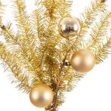RAMA ESPUMILLÓN CON BOLAS PLÁSTICO ORO 15 X 6 X 45 CM