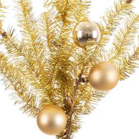 RAMA ESPUMILLÓN CON BOLAS PLÁSTICO ORO 15 X 6 X 45 CM
