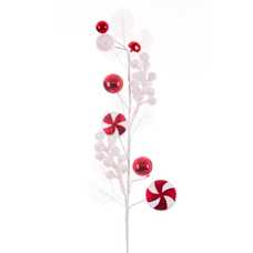 RAMA ACEBO DISCOS BOLAS Y CASCABEL 68 CM