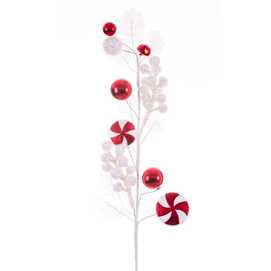 RAMA ACEBO DISCOS BOLAS Y CASCABEL 68 CM