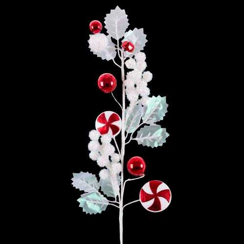 RAMA ACEBO DISCOS BOLAS Y CASCABEL 68 CM