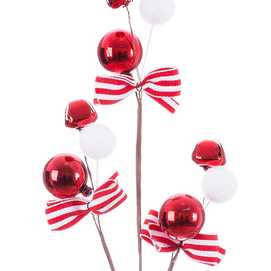 RAMA CASCABELES Y BOLAS PLÁSTICO 60 CM