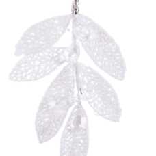 COLGANTE RAMA PLÁSTICO/METAL NIEVE 10 X 26 CM