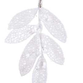 COLGANTE RAMA PLÁSTICO/METAL NIEVE 10 X 26 CM