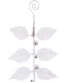 COLGANTE RAMA PLÁSTICO/METAL NIEVE 22 CM
