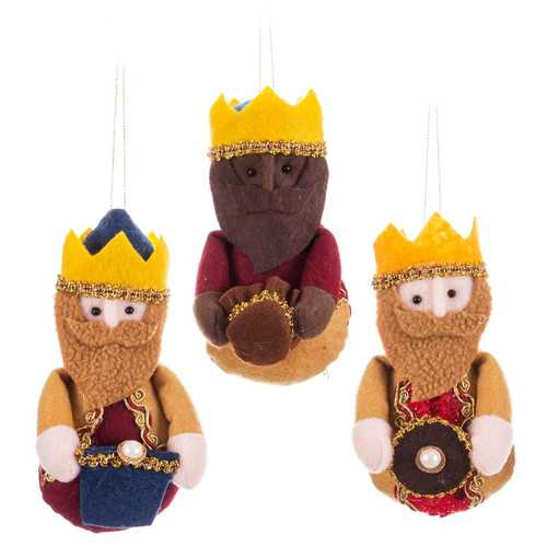 S/3 COLGANTE REYES MAGOS POLIESTER 3/M 15 CM