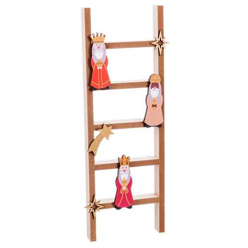 ESCALERA REYES MAGOS MADERA 12,50 X 2 X 35 CM