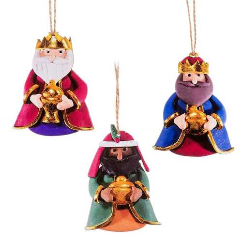 S/3 COLGANTE REYES MAGOS MADERA 6 X 0,50 X 9 CM