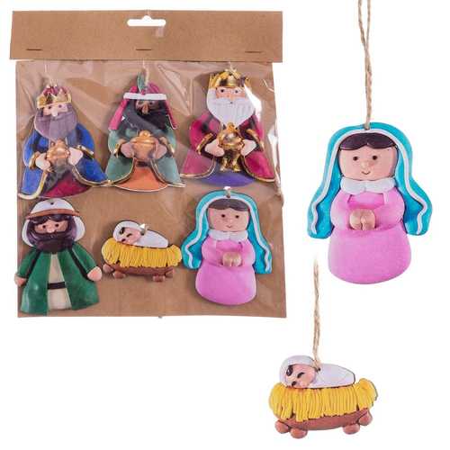 S/6 COLGANTE NACIMIENTO MADERA 6 X 0,50 X 9 CM