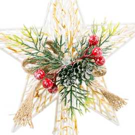 TERMINAL CON ACEBO PLÁSTICO ORO 18 X 5 X 27 CM