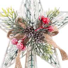 TERMINAL CON ACEBO PLÁSTICO PLATA 18 X 5 X 27 CM