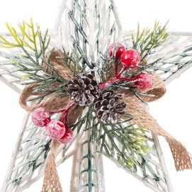 TERMINAL CON ACEBO PLÁSTICO PLATA 18 X 5 X 27 CM