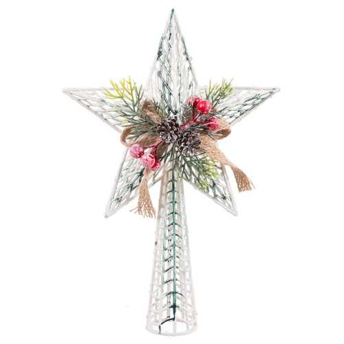 TERMINAL CON ACEBO PLÁSTICO PLATA 18 X 5 X 27 CM