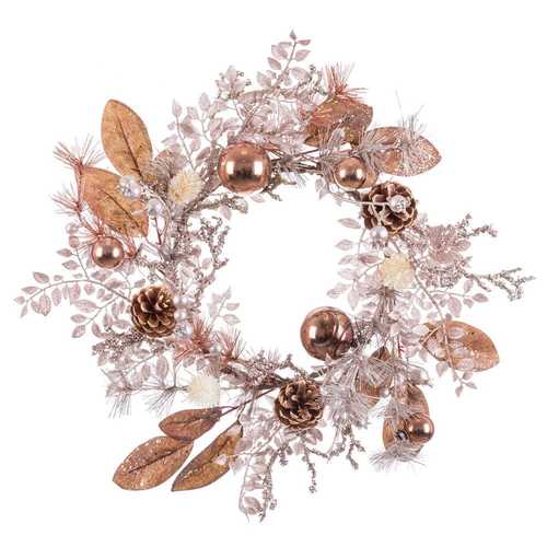 CORONA FOLLAJE COBRE 45 CM