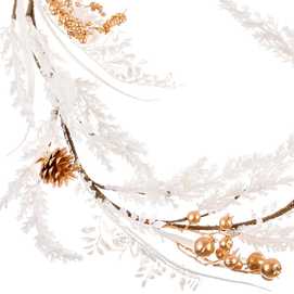 GUIRNALDA PLÁSTICO BLANCO-ORO 120 CM